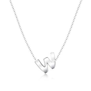 Silver Initial Letter Necklace W SPE-5563